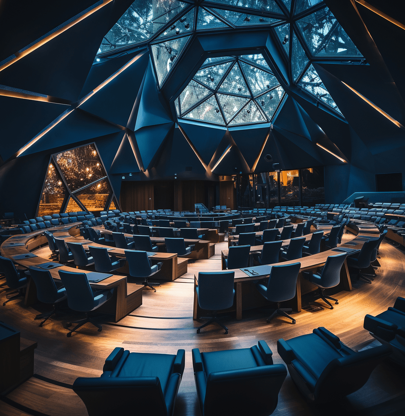 Circular auditorium seating