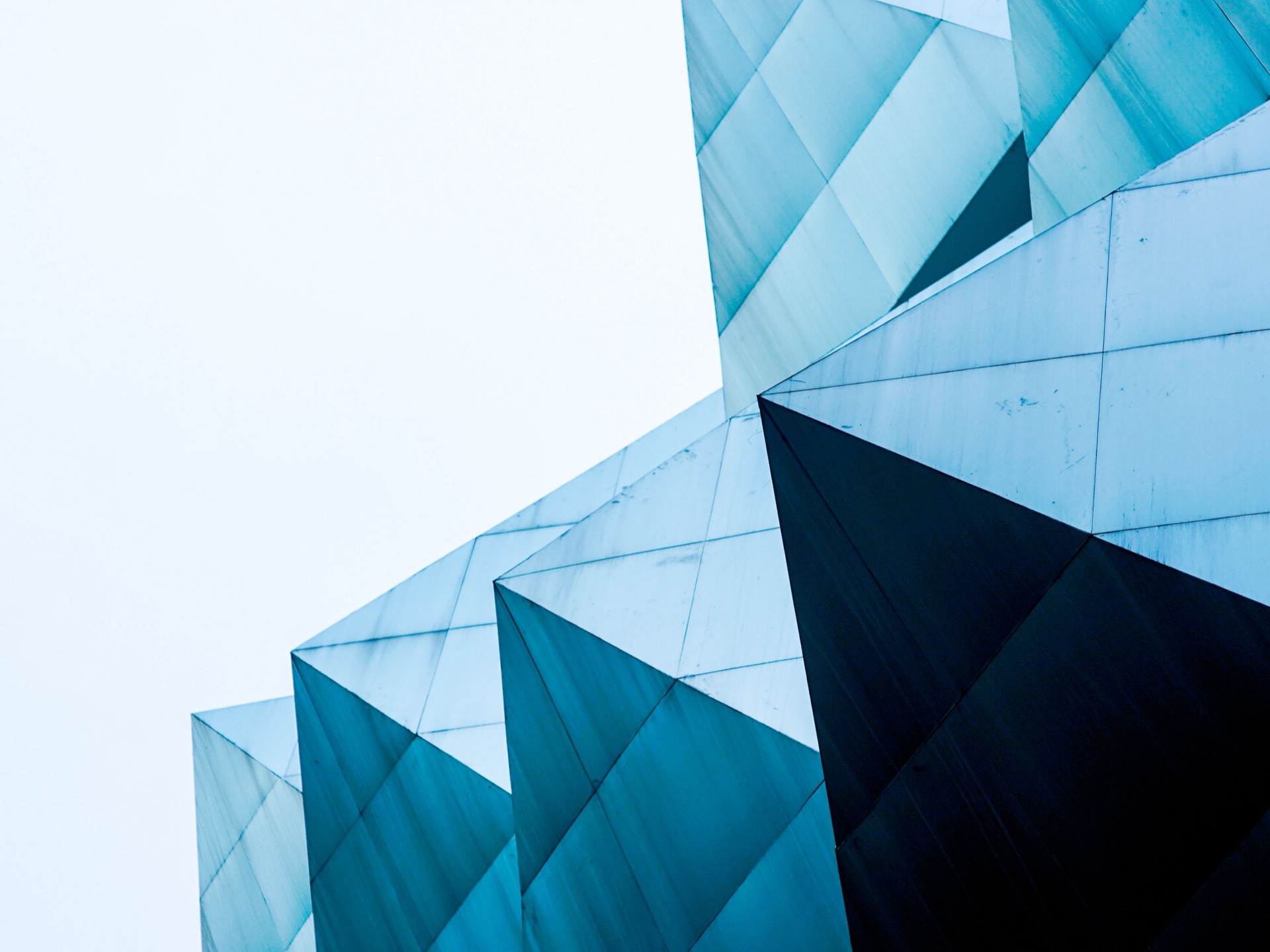 White geometric building facade